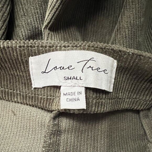 Love Tree Skort Womens Small Olive Green Corduroy Asymmetrical Hem Side Buttons - Picture 3 of 4